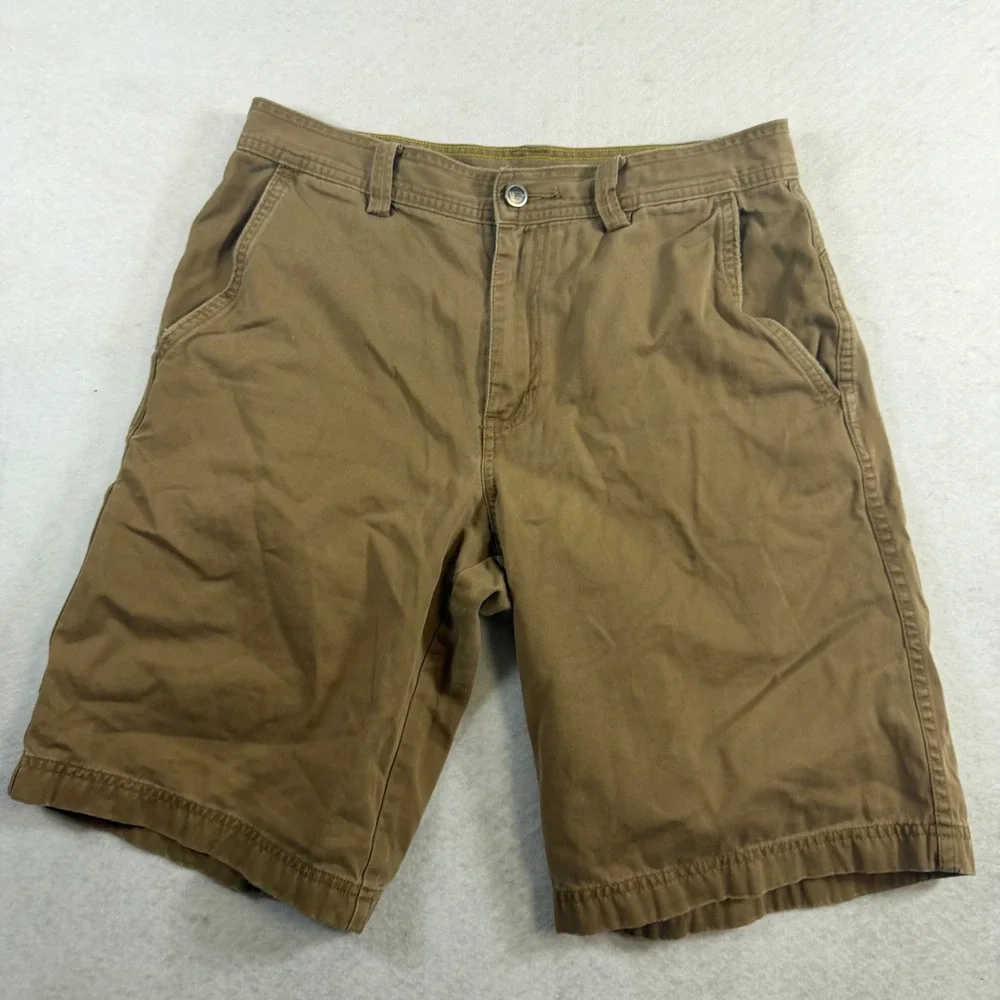 The North Face A5 Series Mens Brown Khaki Cotton Canvas Cargo Utility Shorts 36